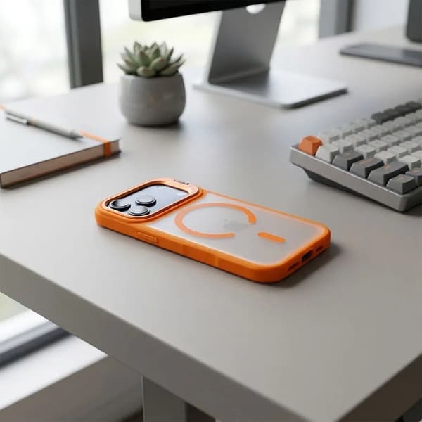 Forcell Mobilskal För iPhone 17 Pro Magsafe Shadow Stand - Orange