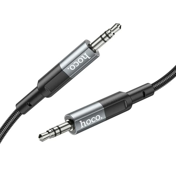 Hoco AUX 3.5mm Jackkabel 1m - Metal Grå