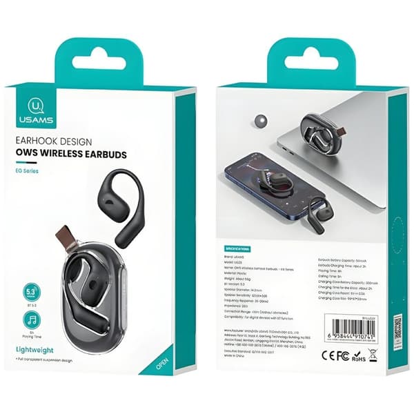 USAMS G26 OWS Bluetooth Hörlurar 5.3 - Vit