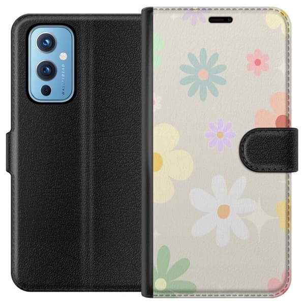 OnePlus 9 tegnebogsetui med fejede blomster