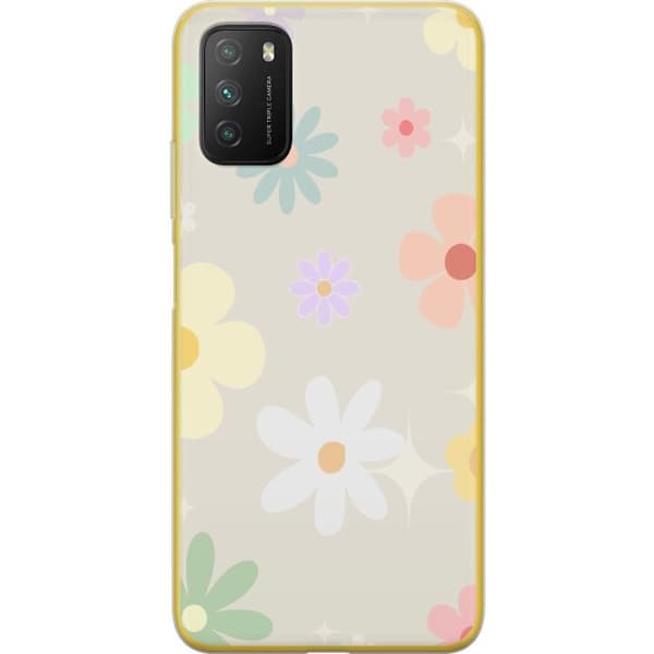 Mobilskal till Xiaomi Poco M3 med fejdande blommor
