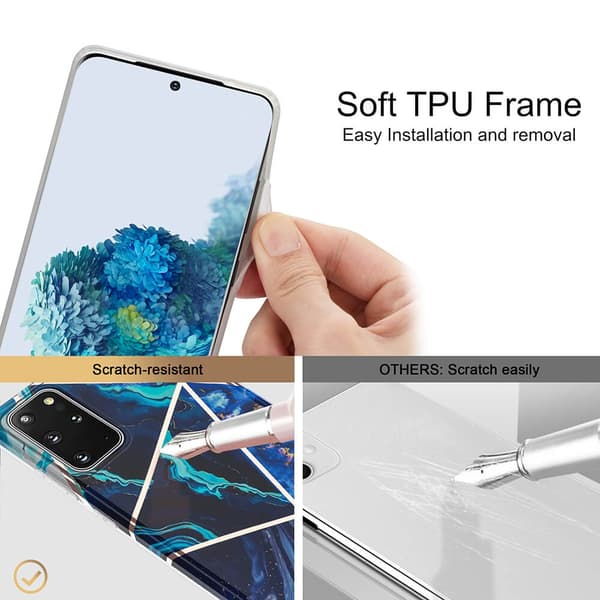 BOOM - Gitteretui Galaxy S20 Plus - Lyserød Marmor