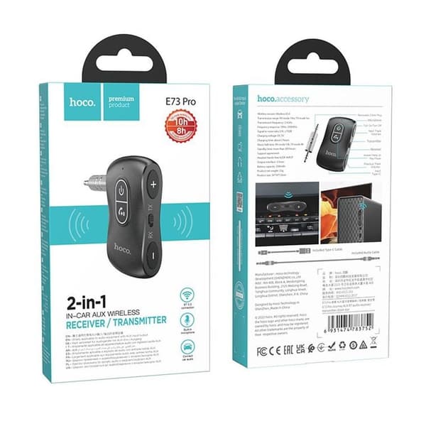 HOCO transmitter FM BT Jack 3,5 mm E73 Pro black