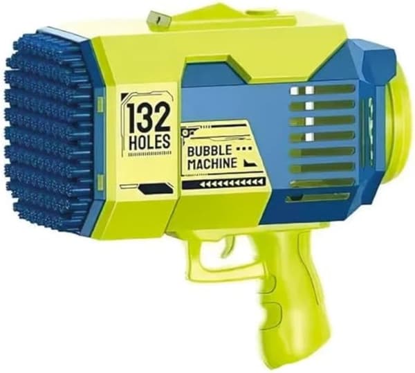 Såpbubbelbazooka – Elektrisk Bubbelpistol med 132 Hål - Grön/Blå