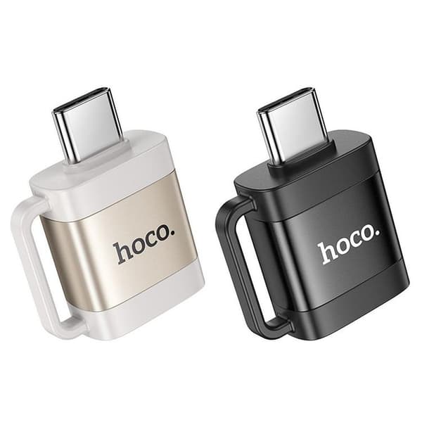 Hoco-sovitin OTG USB-C–USB-A 3A UA31C – Musta