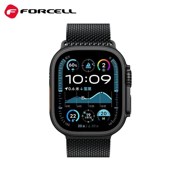 Forcell Apple Watch (38/40/41) Armbånd Rustfrit Stål - Sort