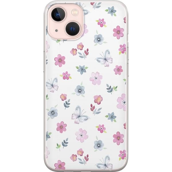 Mobilcover til Apple iPhone 13 mini med blomster og sommerfugle