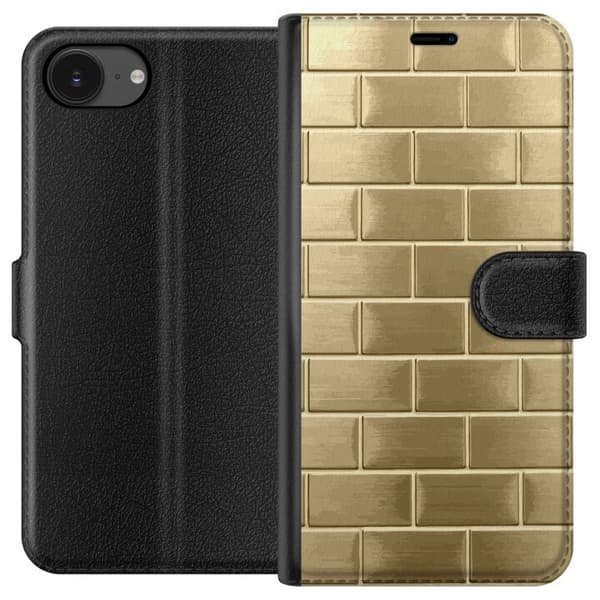 Plånboksfodral till Apple iPhone 16e med Gyllene Murstenar