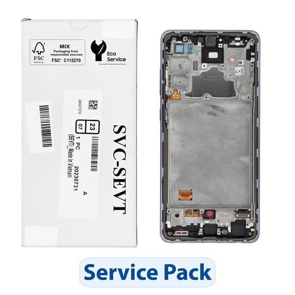 SAMSUNG A72 Skærm med LCD-display A725F ServicePack - Lilla