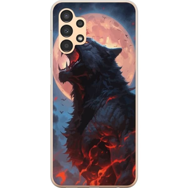 Telefontaske til Samsung Galaxy A13 med Howling Wolf