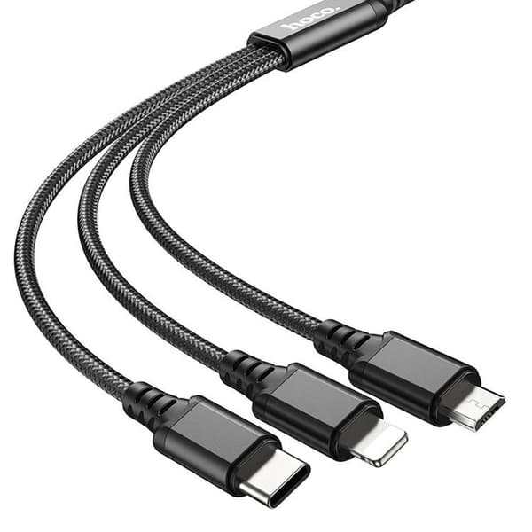 Hoco 3in1 USB-A - USB-C Lightning microUSB -kaapeli X76 1m