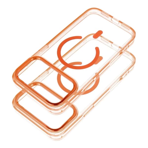 Mobilskal För iPhone 17 Pro MagSafe Frame Clear Hybrid - Orange