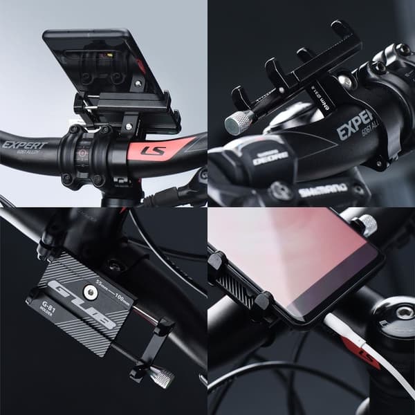 Mobilholder til cykel GUB G81 Aluminium Sort