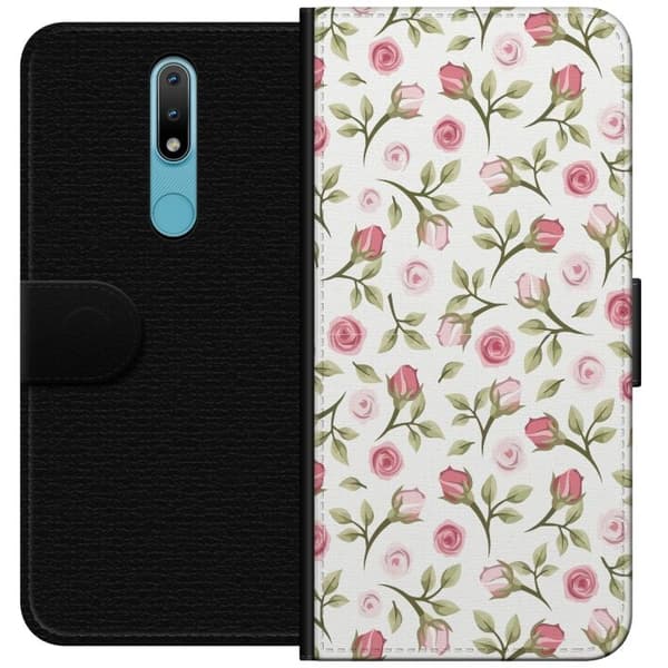 Plånboksfodral till Nokia 2.4 med Blommigt