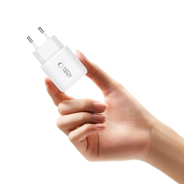 Tech-Protect Vægoplader USB-C/USB-A 45W - Hvid