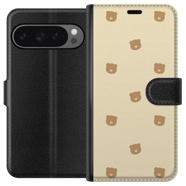 Google Pixel 9 Pro XL tegnebog med bjørnemønster