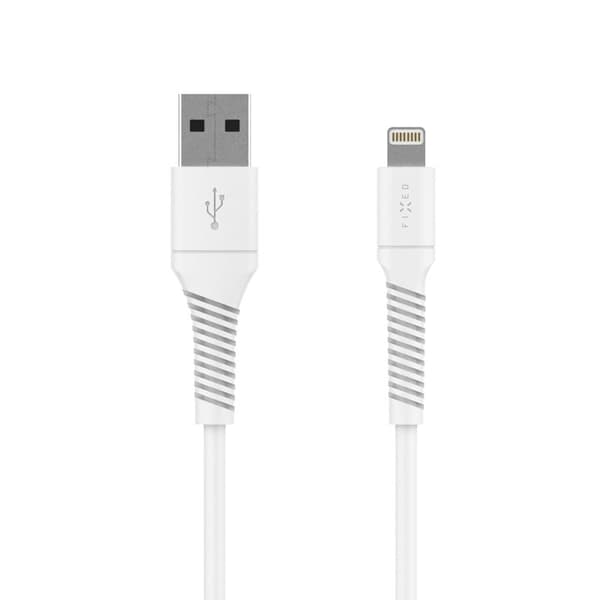 FIXED LIQUID silikonekabel USB-A/Lightning 1.2m Hvid