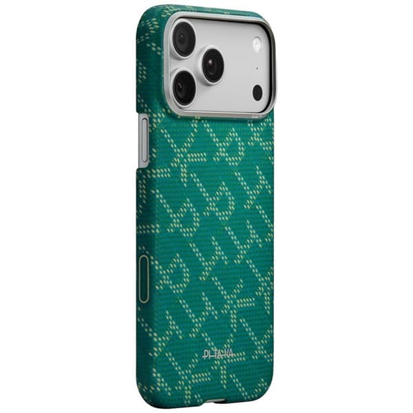 PITAKA Mobilskal För iPhone 17 Pro MagSafe Ultra-Slim Monogram- Guld Grön