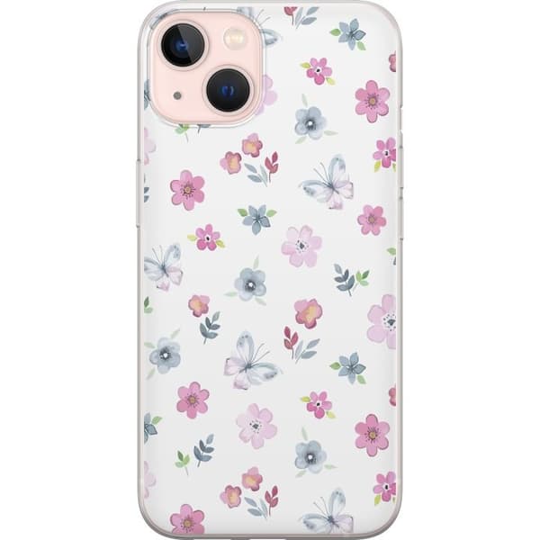 Taske til Apple iPhone 13 med blomster og sommerfugle