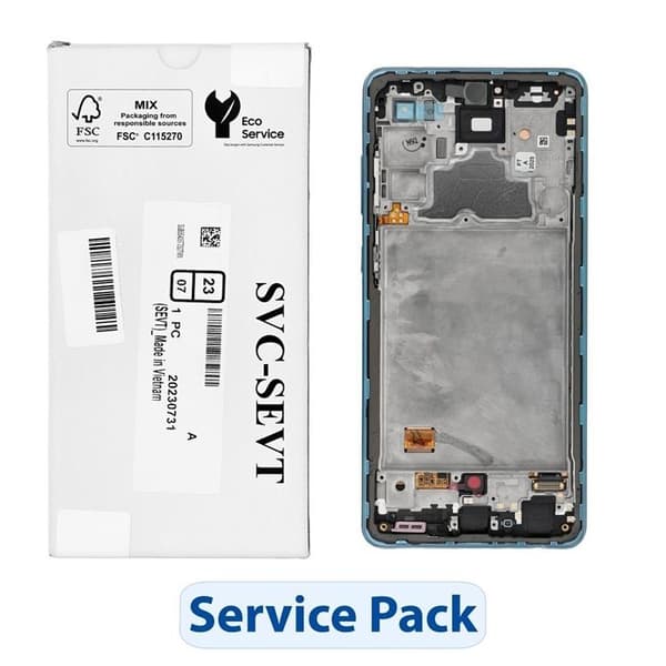 SAMSUNG A72 Skärm med LCD-display A725F ServicePack - Blå