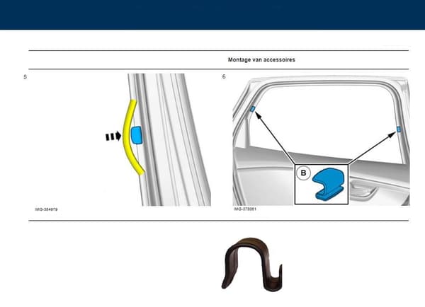 VOLVO S80 holder til solskærme på døre
