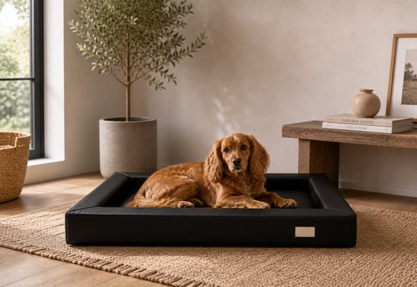 Minimalistisk hundemadras sort, 80 x 60 cm – E-Doggy
