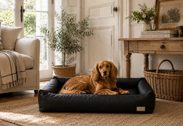 Ortopædisk hundeseng sort, 80 x 60 cm – E-Doggy