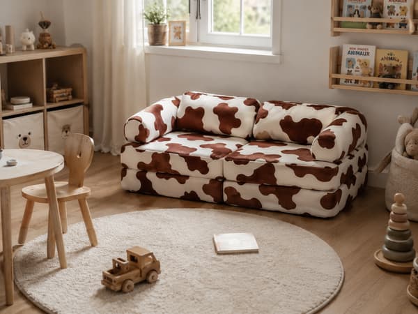 Modulär leksoffa för barn 120 cm – Komönstrad – Bees & Blooms