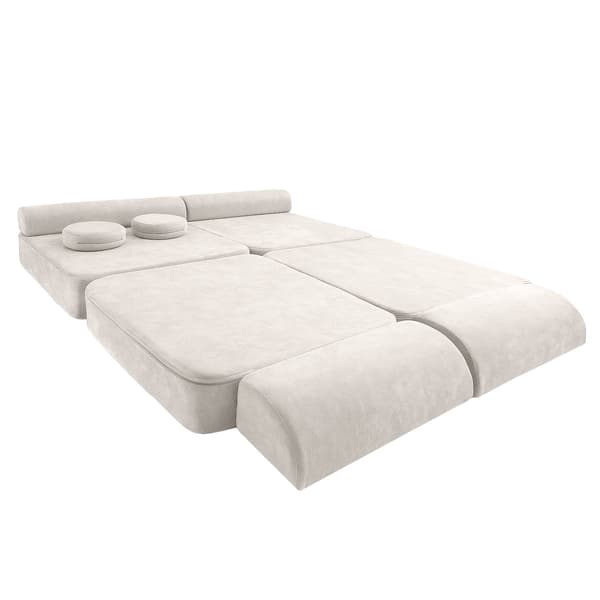 Modulär barnsoffa, 8 delar, beige chenille, 160 cm – Bees & Blooms
