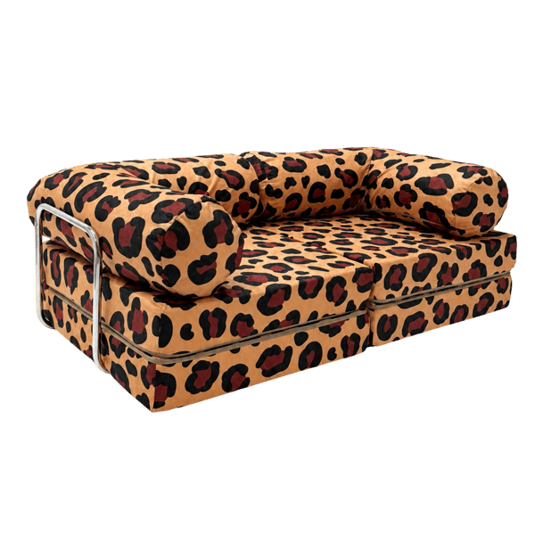 HoneyHug modulär barnsoffa – Leopardmönstrad – Bees & Blooms