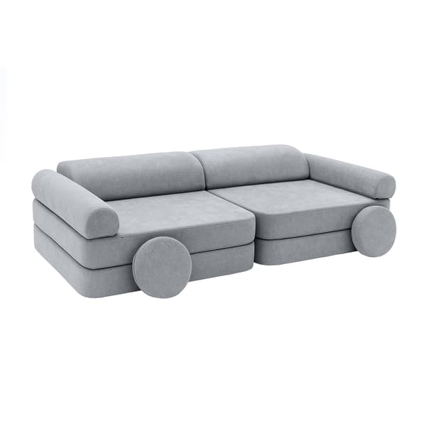 Modulær børnesofa, 8 dele, blå chenille, 160 cm – Bees & Blooms