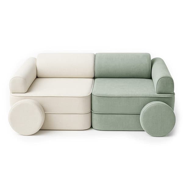 Modular Sofa for Children Beige/Green