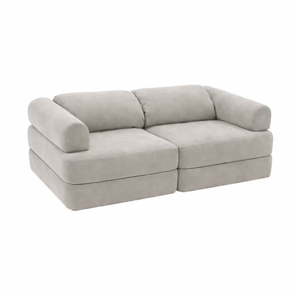 Modulaarinen lastensohva, 8 osaa, harmaa chenille, 120 cm – Bees & Blooms