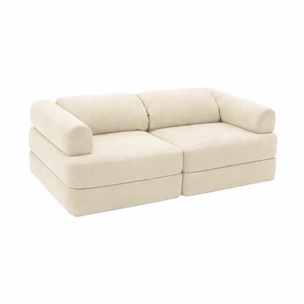 Modulär barnsoffa, 8 delar, beige chenille, 120 cm – Bees & Blooms