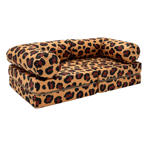 HoneyHug modulær børnesofa – Leopard-mønstret – Bees & Blooms