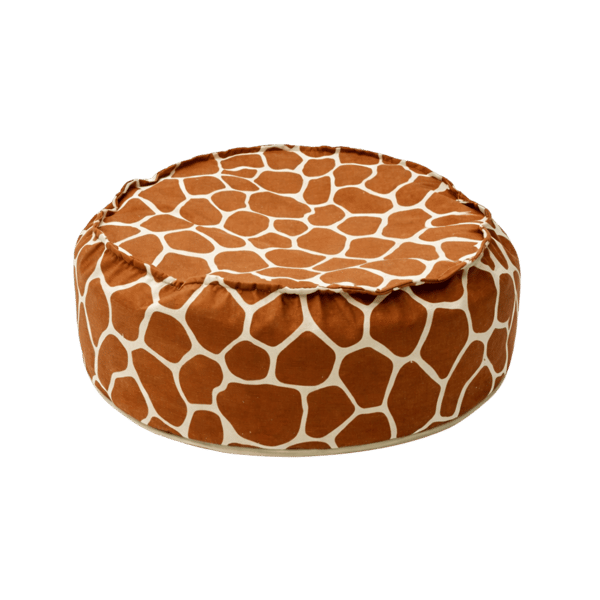 Rund sittpuff för barn – Giraffmönstrad – Bees & Blooms