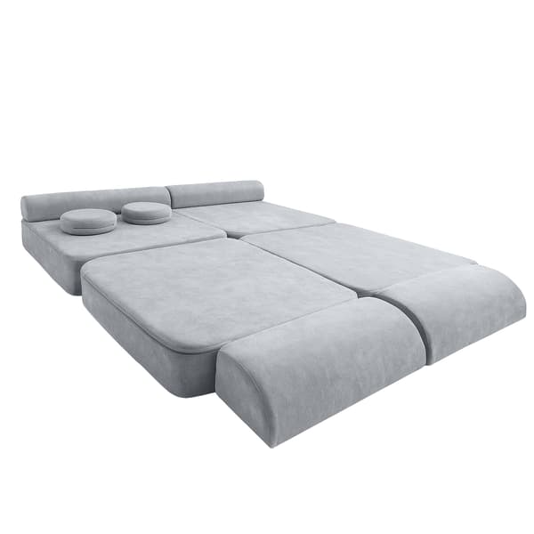 Modulær børnesofa, 8 dele, blå chenille, 160 cm – Bees & Blooms