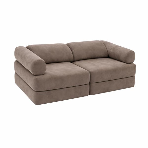 Modulär barnsoffa, 8 delar, taupe chenille, 120 cm – Bees & Blooms