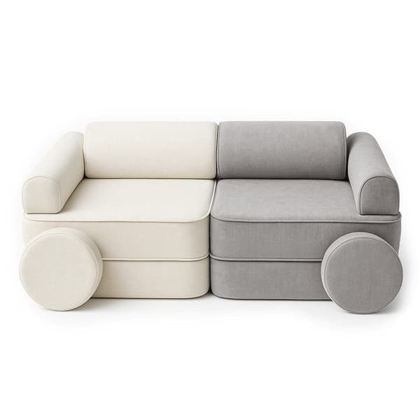 Playsofa Duo – modulær børnesofa 8 dele, beige/grå – Bees & Blooms