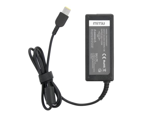 Mitsu 20V 3.25A AC-adapter (rektangulær 11.0x4.5 pin - Yoga) 65W til Lenovo Notebook