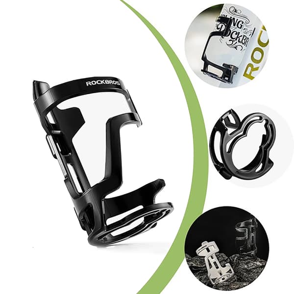 Cykelflaskeholder med montering nedad - sort