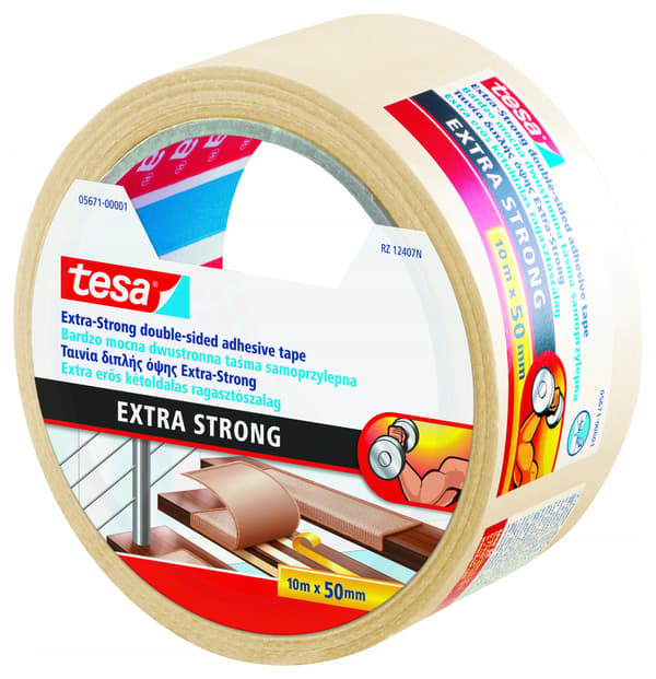 Tesa Extra Strong halkfri matttejp för undermattor 10m x 50mm