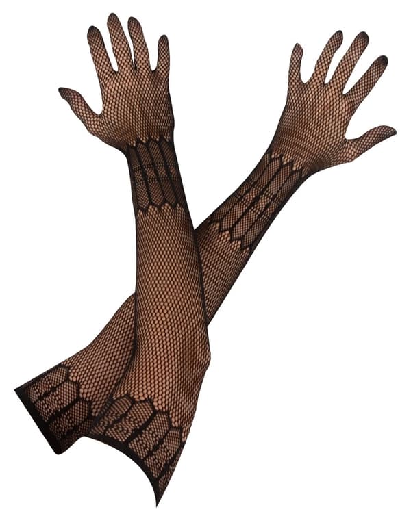 Cottelli ACCESSOIRES Mesh Lange Sorte Handsker SL