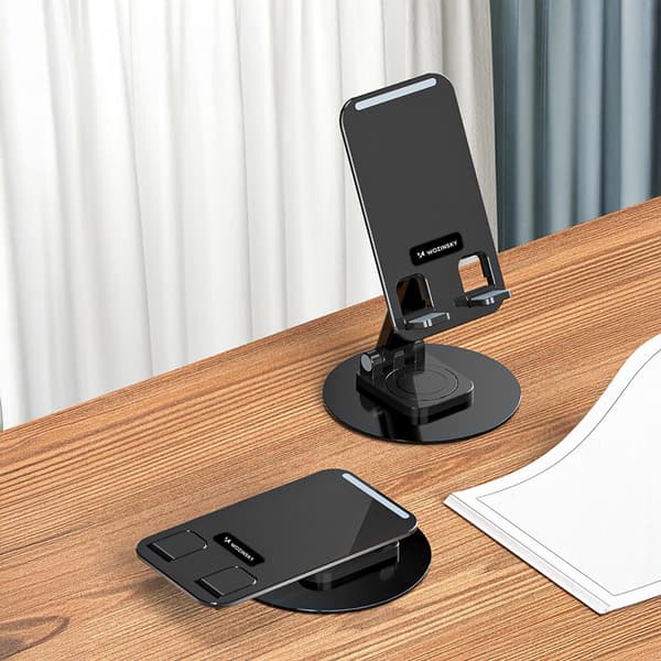 Stabil stander til telefon og tablet - sort