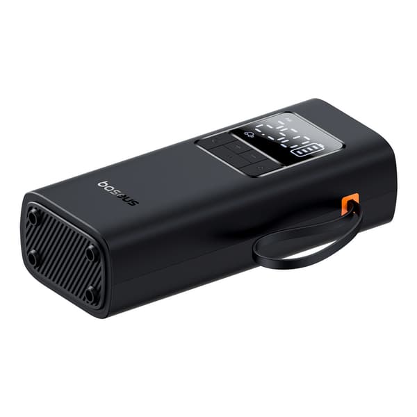 Batteridriven kompressor, däckpump med display, 50W, 4000mAh - svart