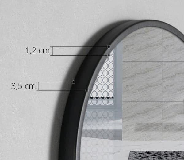 Peili hyllyllä 80 cm musta