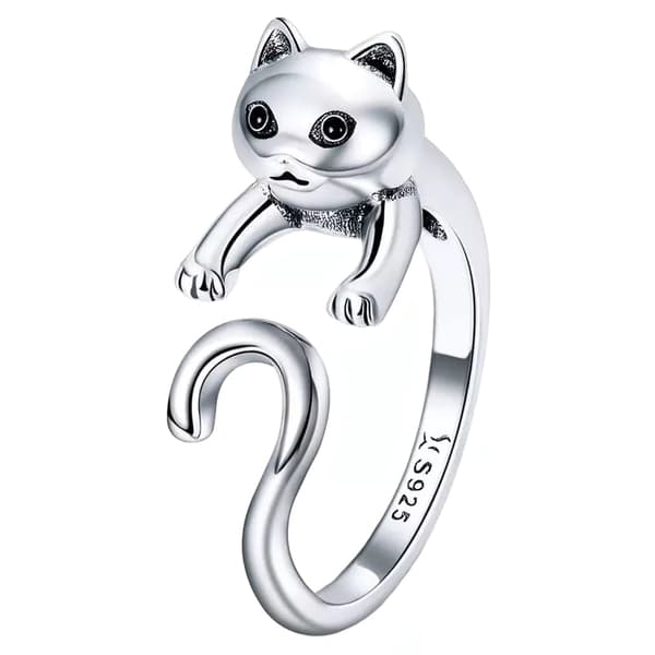 Justerbar silverring för kattungar i 925-silver