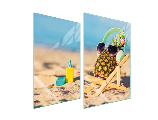 GLASPLADE TIL KØKKEN 2x35x52 ANANAS