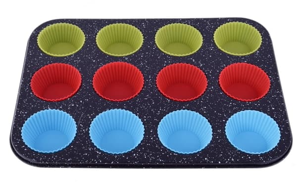 Marmormuffinform + 12 silikone cupcakes