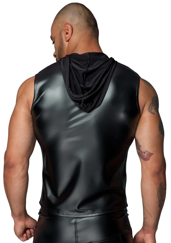 Noir Stilfuld Mat Herre Hættevest Sort XL